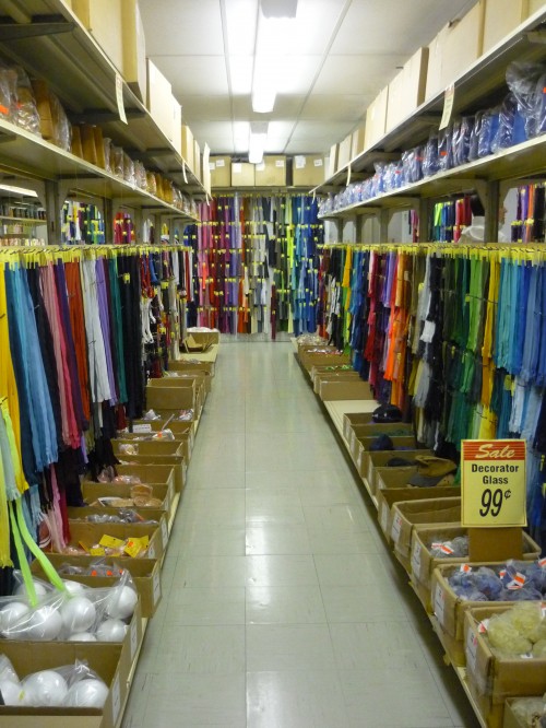 aisles of zippers at dressew