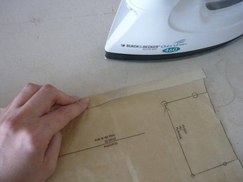 pressing under the pattern tissue seam allowance