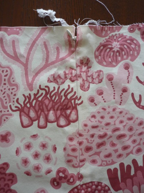 matched print along invisible zipper