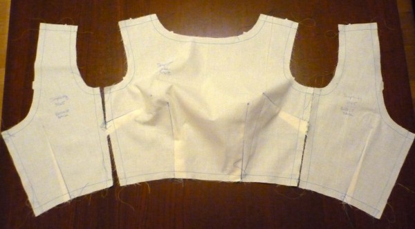 sew darts in bodice and press