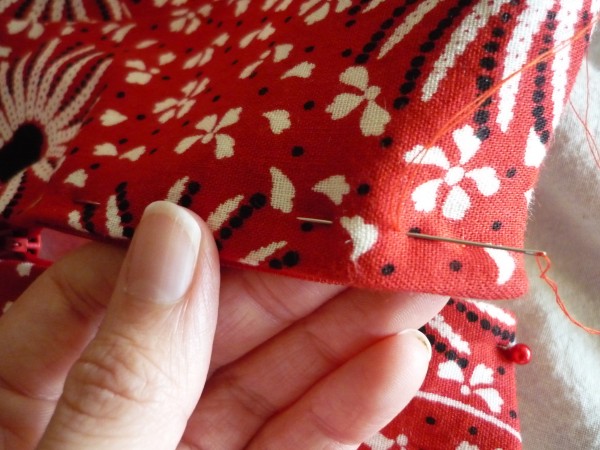 hand-picking the zipper