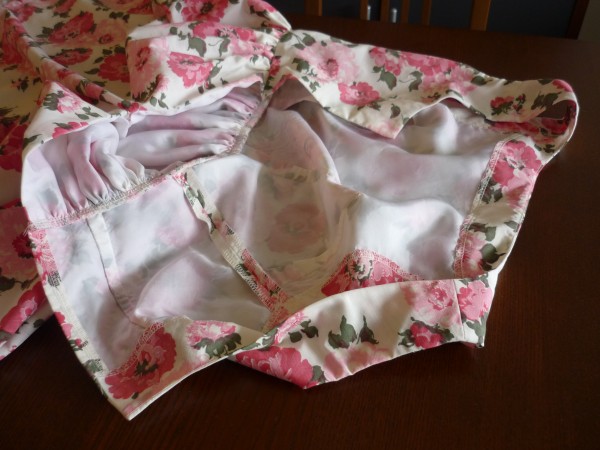 bodice and skirt are joined together before applying waist stay