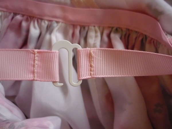 stitch ribbon ends around hook