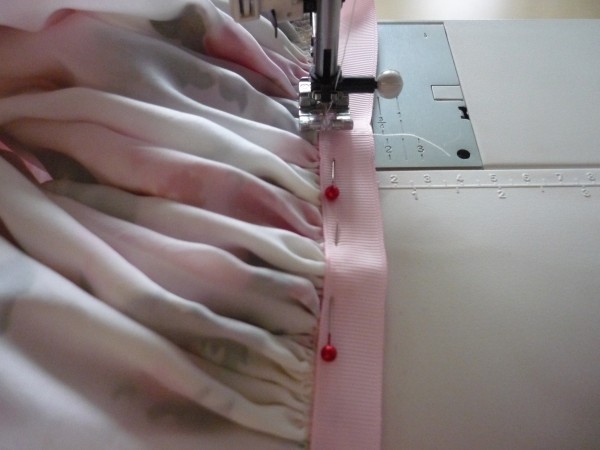 stitch very close to ribbon edge