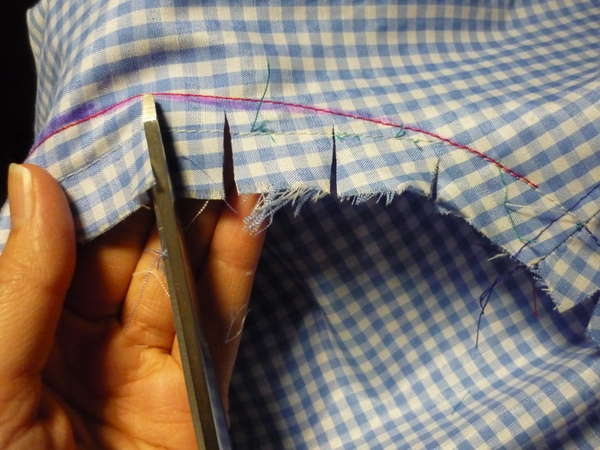 clip seam allowances to new neckline