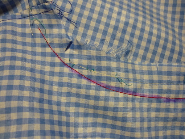stitch along marked neckline