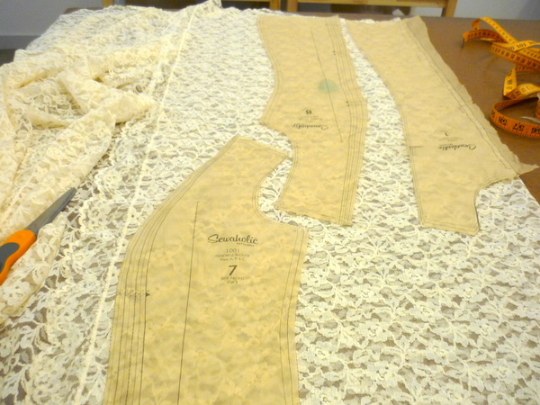 Cutting Out Lace Fabric 