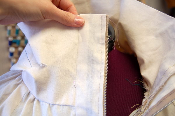 baste zipper in place