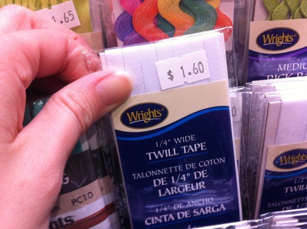 1/2 Cotton Twill Tape, Lightweight