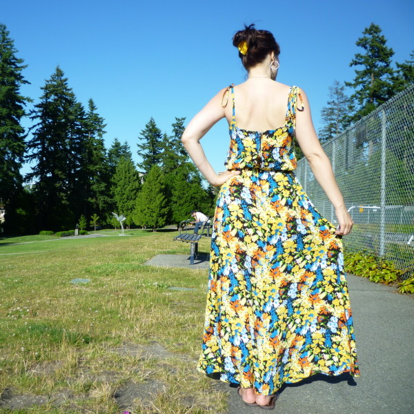 saltspring dress, back view