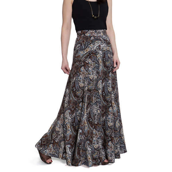 gabriola maxi skirt in paisley